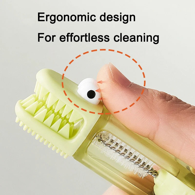 3 In 1 Multifunctional Cleaning Brush Tiny Bottle Cup Lid Detail Brush Straw Cleaner Tools Household Kitchen Cleaning Supplies