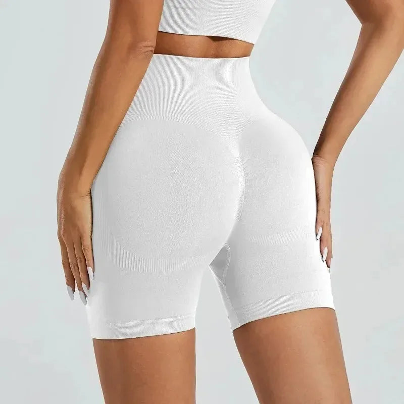 Short de Ginástica Feminino Sem Costura Legging Fina Cintura Alta Fitness Treino Yoga Roupa Corrida Empina Bumbum Ciclismo Esportivo Short