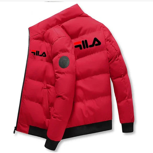 Jaqueta casual masculina de inverno e outono, curta, grossa e quente, corta-vento, com zíper, estampada, M-5XL
