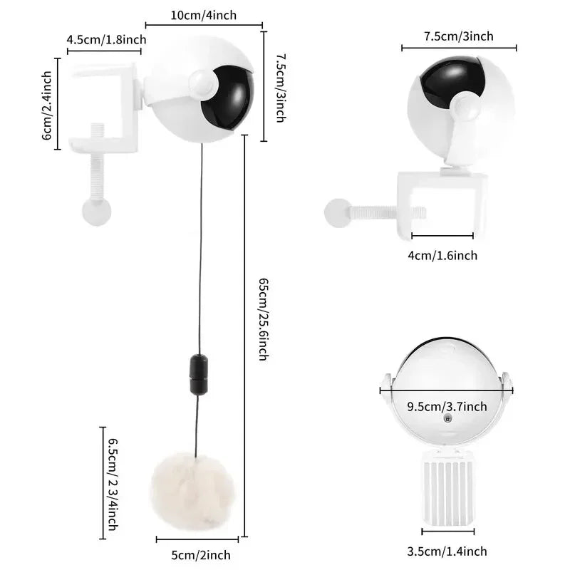Brinquedo Eletrônico para Gato com Movimento YoYo Bola Elevatória Elétrica Flutter Interativo para Gatos Brinquedo Giratório Interativo para Animais de Estimação