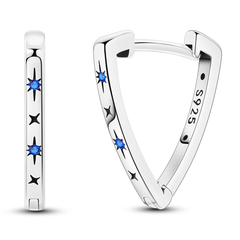 Star Moon Sun Hoop Earrings 925 Sterling Silver Original Star Shining Zircon Tassel Long Earrings For Women Luxury Jewelry Gift