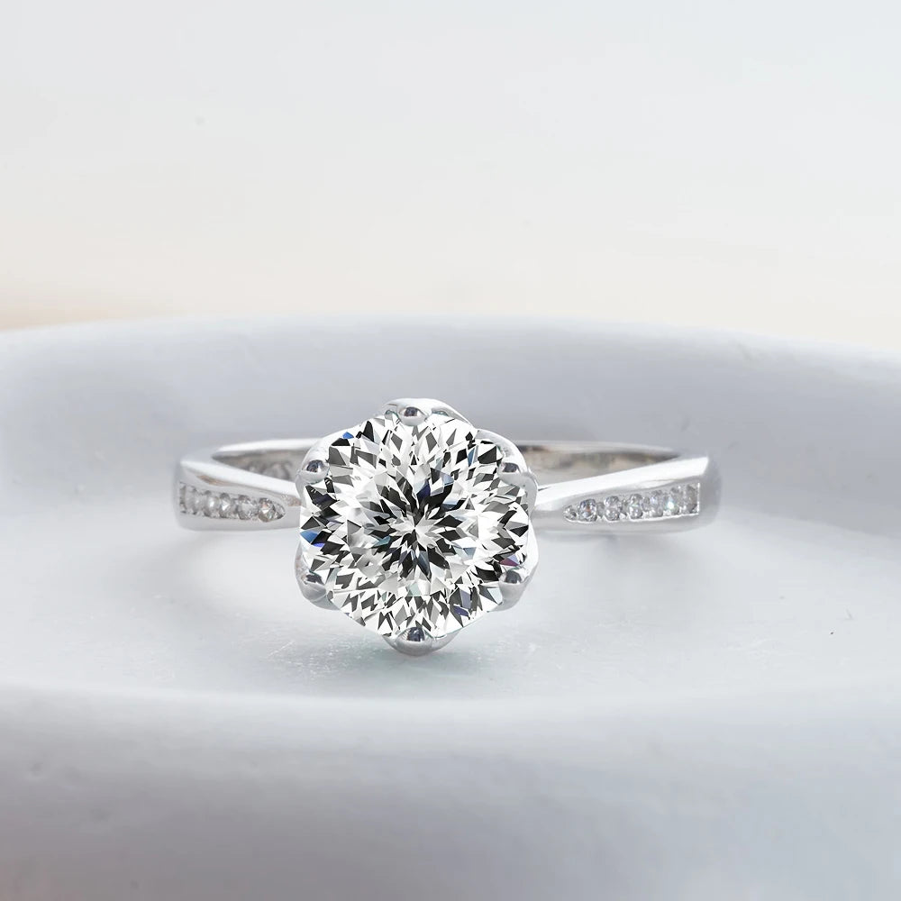 JoyceJelly 3ct Colorful Moissanite Rings with GRA S925 Sterling Silver Luxury Jewelry For Women Timeless Trends Wedding Bands