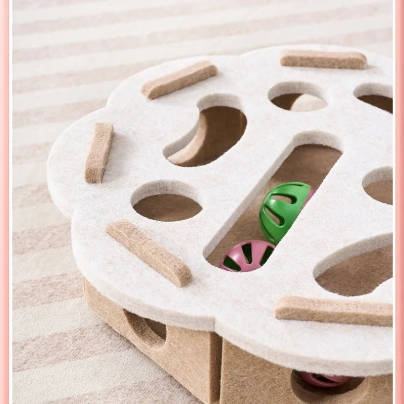 Brinquedo de Quebra-Cabeça para Gatos, Caixa de Feltro para Quebra-Cabeça, Brinquedo para Exercitar Gatos com Bolinha, Esporte Interno, Entretenimento, Brinquedos de Caça para Gatos Internos
