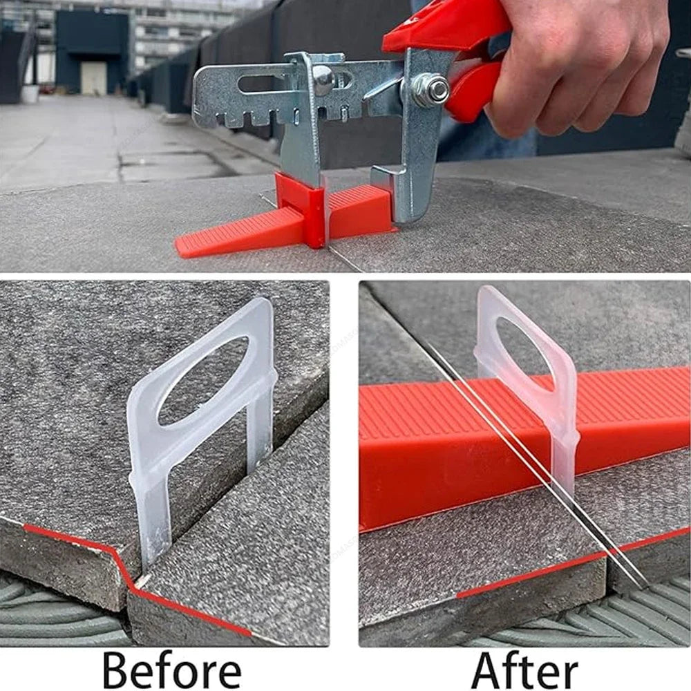 Conjunto Profissional de Niveladores de Cerâmica de Parede e Chão, Clips, Cunha, Alicate e Espaçadores para Assentamento de Azulejos e Ferramentas de Construção