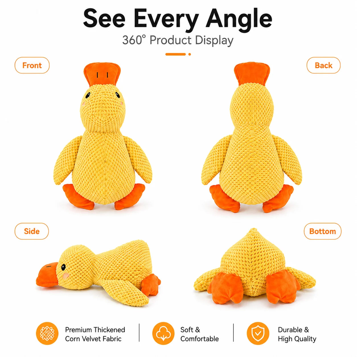 Cachorro dormindo com pato de pelúcia para alívio do tédio filhote de pato de brinquedo interativo de pelúcia para animais de estimação produto para animais de estimação
