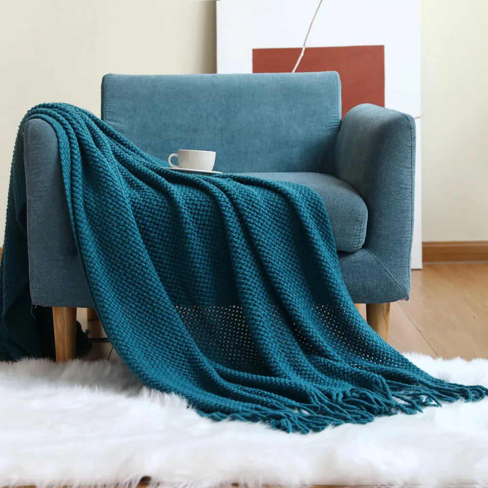 Cable Knit Khaki Throw Blanket Lightweight Knitted Jacquard Throw Blanket for Couch, Sofa, Bed, Chair, Cozy Texture Farmhouse