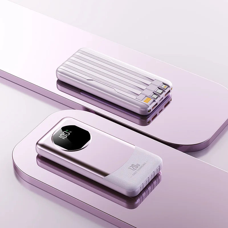 Power Bank 20000mAh 120W Super Fast Charging Built-in Cables