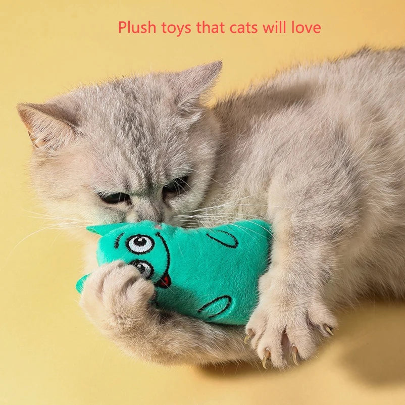 Brinquedo de pelúcia para cães e gatos resistente a mordidas, brinquedo interativo para limpeza de dentes de gatos e cachorros