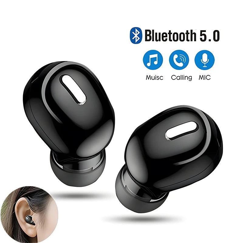 Novo Fone de Ouvido Sem Fio Bluetooth 5.0 com Microfone Intra-Auricular Esportivo à Prova D'água TWS Fone de Ouvido Único Bluetooth Mãos Livres
