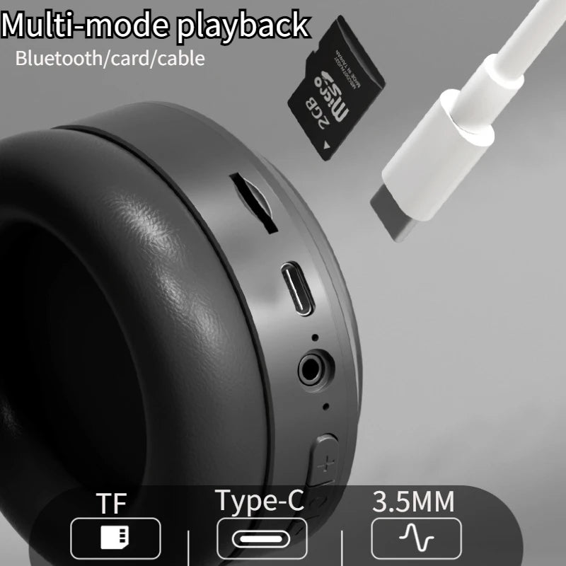 Headphones Over Ear HIFI Stereo M5 Sem Fio Bluetooth 5.3 Esportivos Gamer Suporte TF/AUX com cancelamento de ruído