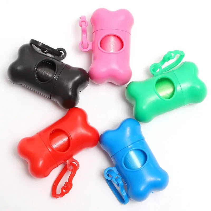 1/2/3/4/10 unidades Dispensador de Sacos de Lixo para Animais de Estimação em Formato de Osso para Cães Levarem Artigos de Limpeza ao Sair