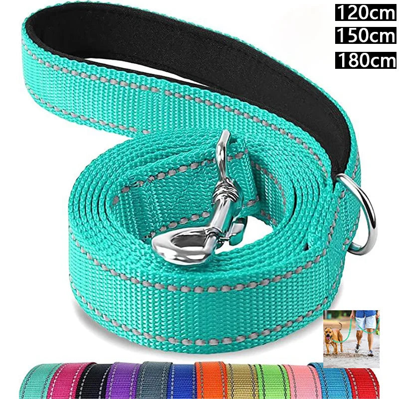 Coleira para Cães e Gatos, Arnês, Guia, Cinta Reflexiva Noturna para Cães, Corda de Reboque para Animais de Estimação 1,2/1,5/1,8m, Corda de Proteção, Trela para Caminhada e Treinamento de Animais de Estimação