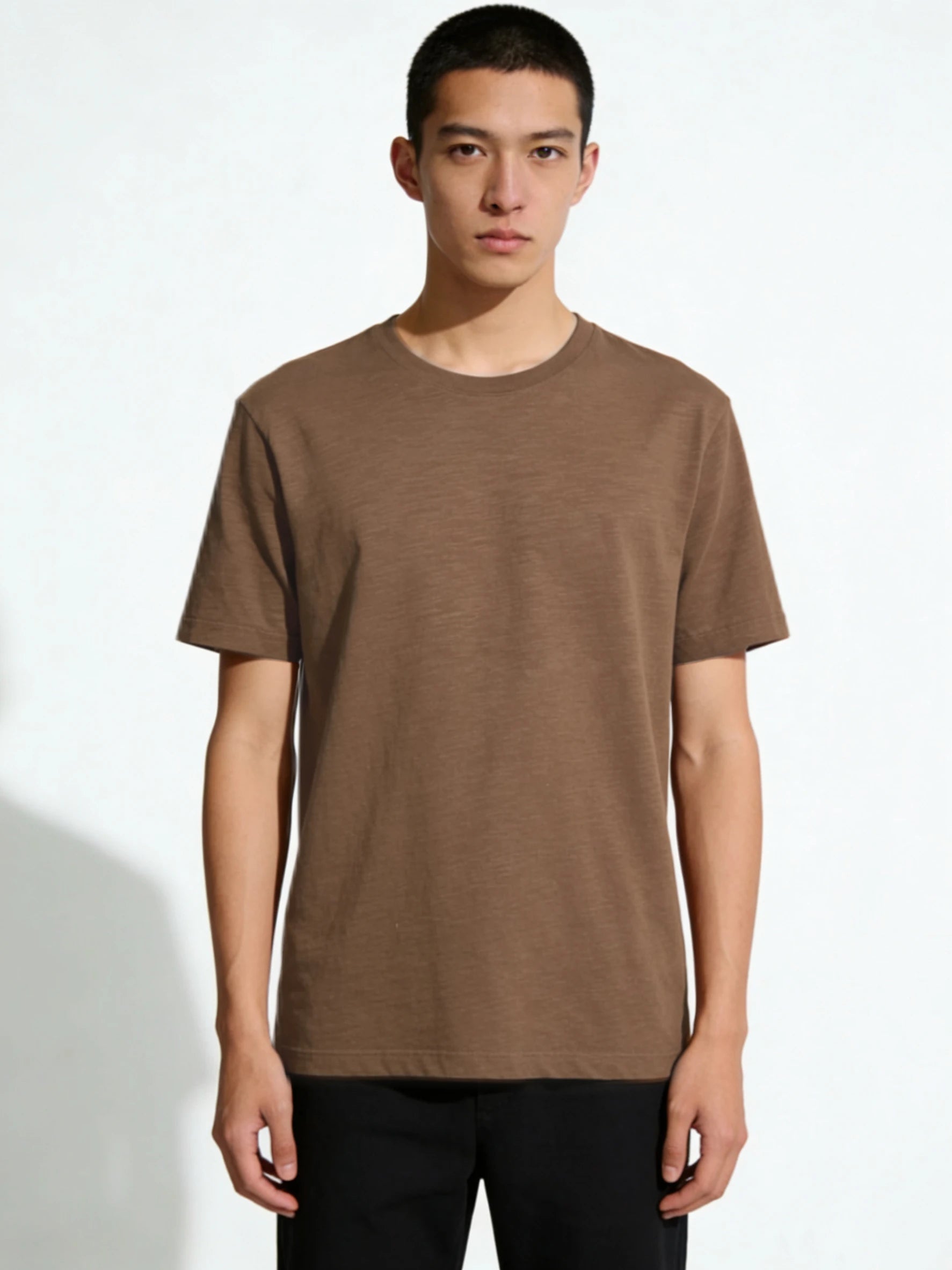 Camiseta Masculina de Lã Merino Solta Manga Curta para Corrida Ar Livre Fitness Secagem Rápida Respirável Fina de Verão Gola Redonda