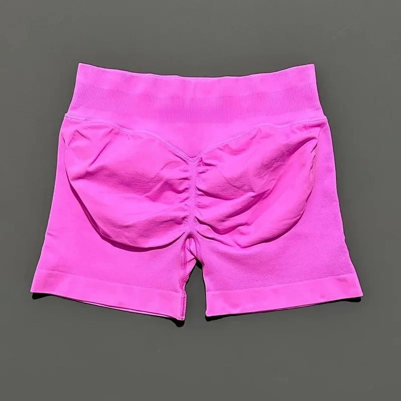 Conjuntos de Academia Femininos 2 Peças Impacto Sem Costura Fitness Yoga Roupa Esportiva Halter Top Shorts Roupa de Treino Corrida Roupa de Academia
