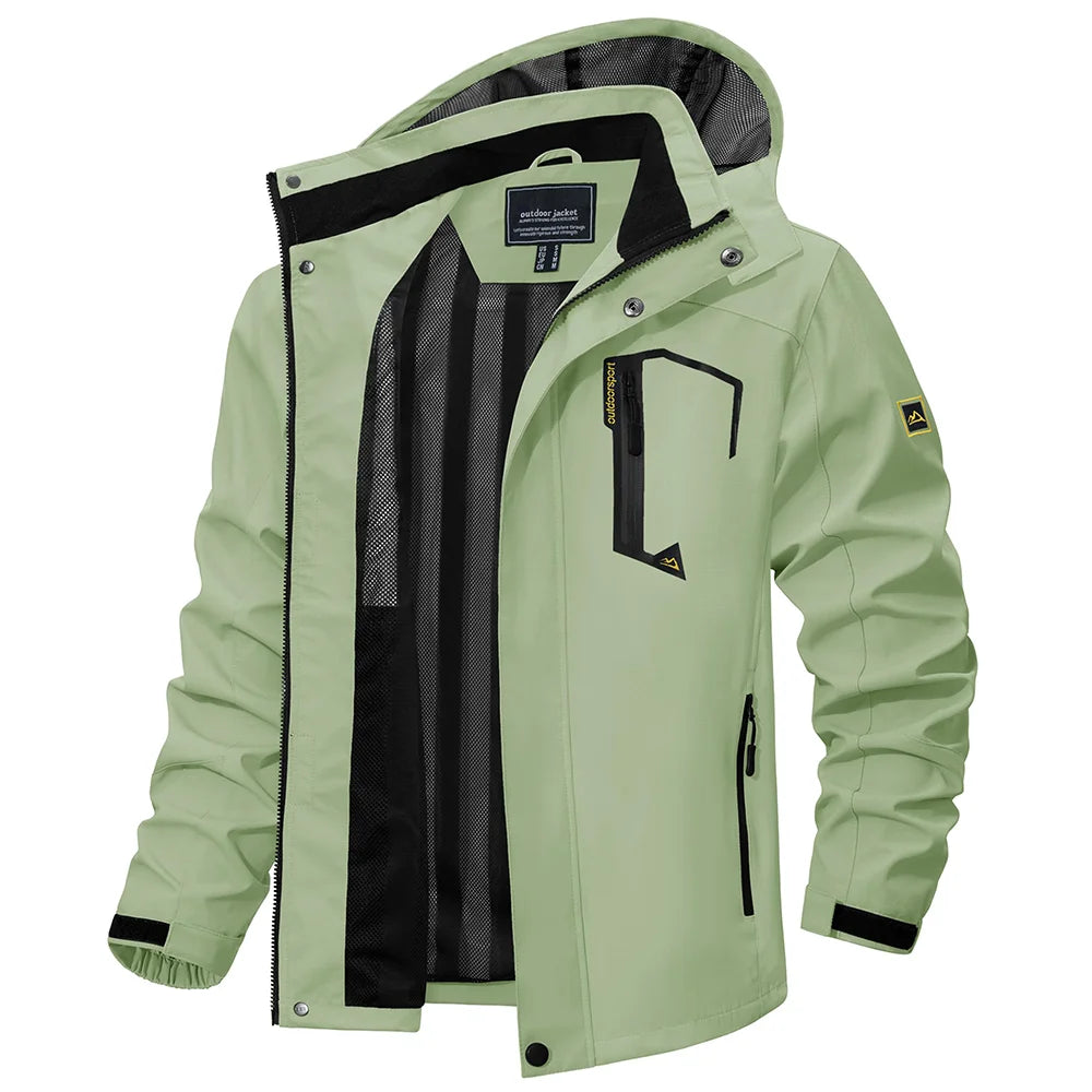 Tacvasen Spring Autumn Lightweight Jackets Mens Mesh Lined Waterproof Rain Jacket Outdoor Fishing Hiking Jacket Male Windbreaker