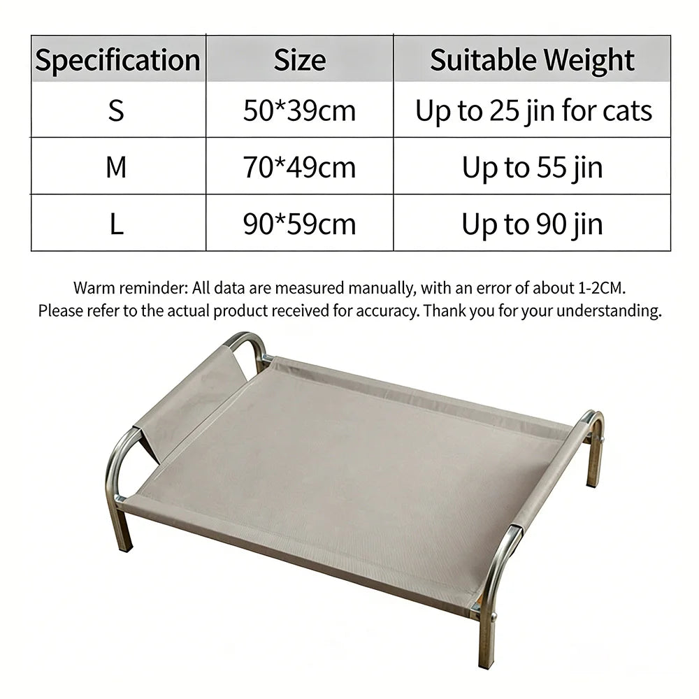 Elevated Cooling Dog Bed for Summer Moisture Proof Detachable Washable Pet Cot Heavy Duty Padded Dog Mattress Easy Assembly