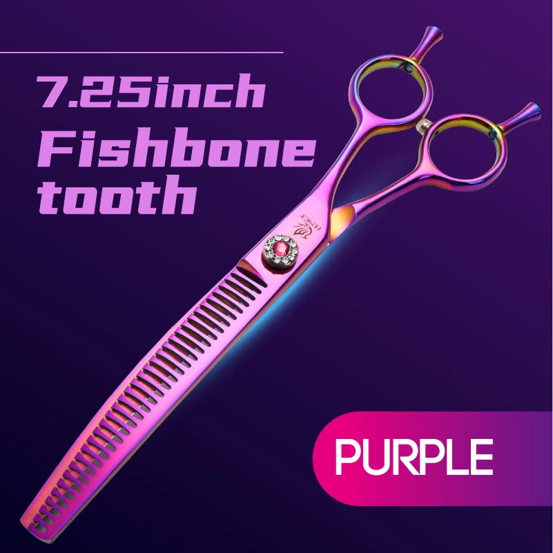 Fenice Professional JP440c 7 polegadas Tesoura para Cães de Estimação de Alta Qualidade Curva Tesoura para Desbaste Tesoura para Tosa Dentada