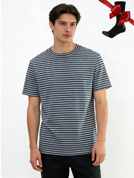 Camiseta Masculina 100% Lã Merino Super Fina Camada Base de Lã Merino que Absorve a Umidade Respirável de Secagem Rápida Antiodor + Meias de Lã Merino