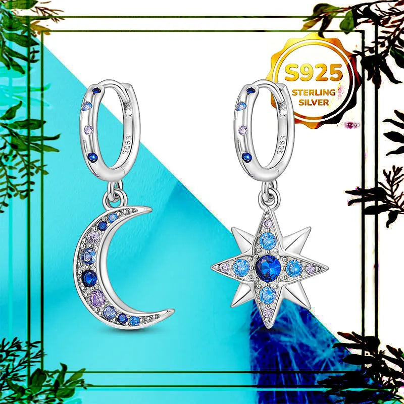Brincos Femininos Pendentes 100% Genuínos em Prata Esterlina 925 Hipoalergênicos Luxuosos Elegantes Joia Fina Presente de Aniversário para Ela