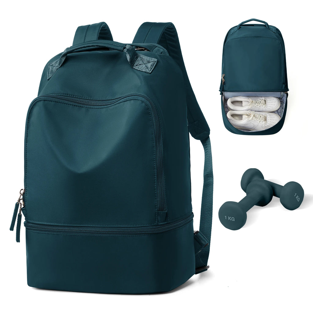 Bolsa de Academia Feminina, Mala de Viagem Pessoal com Compartimento para Sapatos, Mochila de Viagem Feminina, Mochila Esportiva Ideal para Tênis, Natação