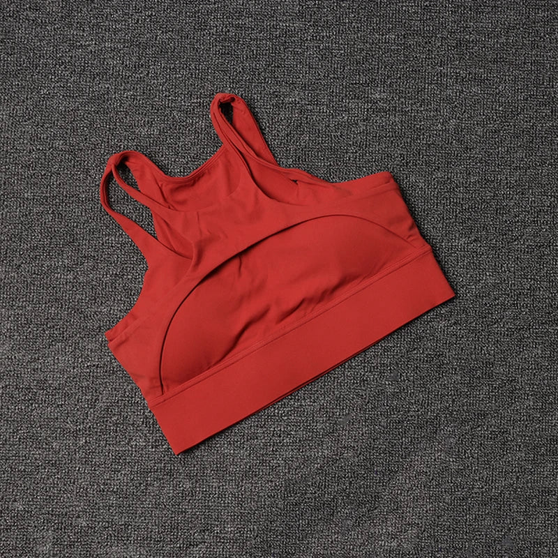 Sutiã Esportivo Vazado Sexy Fitness Academia Feminino Push Up Alto Impacto À Prova de Choque Roupa Íntima Top Curto Nu Mujer Sutiã de Yoga Feminino para Treino