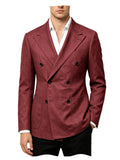 Blazer Masculino de Linho Transpassado Slim Fit Casaco de Terno Casual Negócios Jaqueta Formal para Casamento Noivo Smoking Primavera Verão