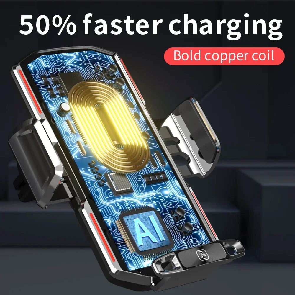 Carregador Sem Fio Magnético para Carro WonderNest iPhone Samsung com Fechamento Automático