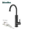 Briwellna 220V Electric Instant Water Heater 2 in 1 Kitchen Faucet Tankless Stainless Steel Water Heater TapInstant Geyser KM12
