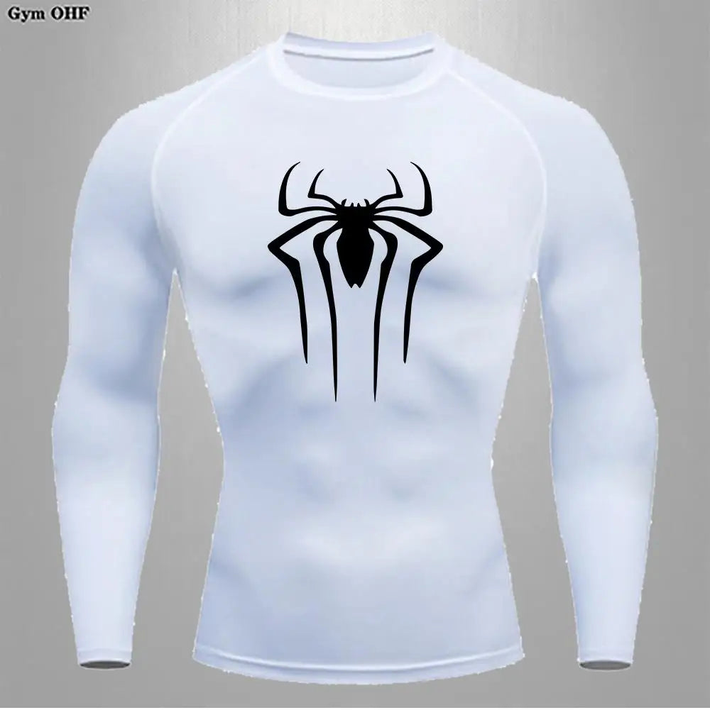 Camiseta Compressão Masculina Spider — Performance e Visual Único