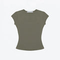 Tank Basic Slim Fit Round Neck T Shirt High Elastic Slim Fit Slimming Hot Girl Style Short Top Versatile Hot Girl Style Everyday Outerwear Top High Elastic Slim Fit T Shirt - green M