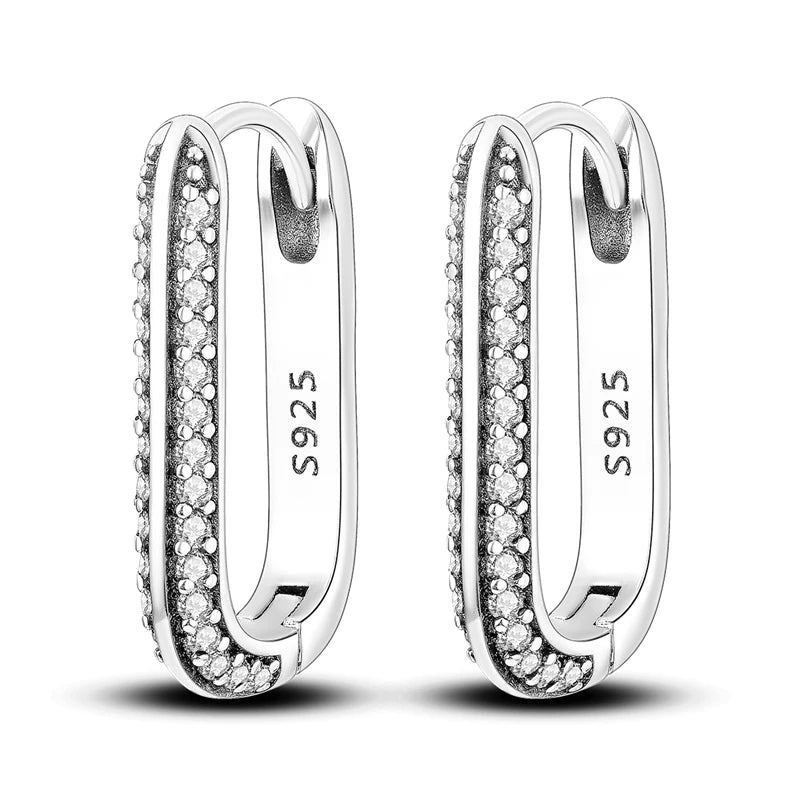 Orstarry 925 Sterling Silver Crystal Circular Eardrops Drop Earrings Women Earrings Charm Fashion Versatile Party Jewelry Gifts