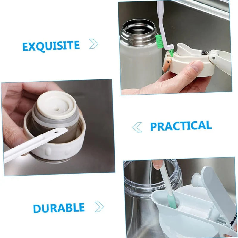 Kit de Escovas de Limpeza Doméstica para Garrafas, Hydroflask e Frestas de Janelas