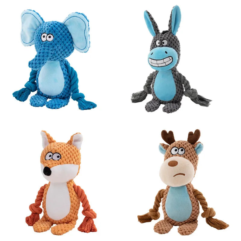 Brinquedo de Pelúcia Recheado para Cães, Articulação Pequena, Cru, Indestrutível, Resistente à Mordida, com Som, Chocalho de Cachorro para Brinquedos de Estimação