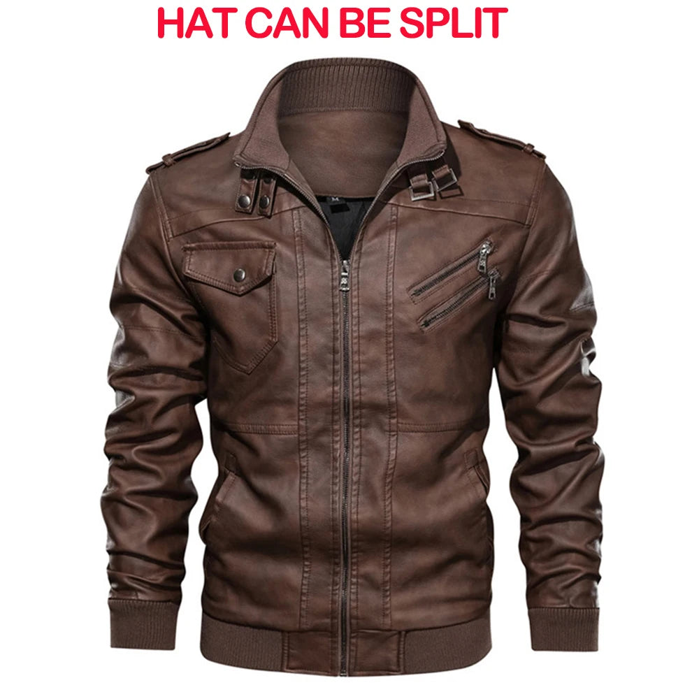 Jaquetas de Couro Masculinas Novas KB Jaqueta PU de Motociclista Casual Outono Casacos de Couro de Motociclista Marca de Roupa Tamanho UE SA722