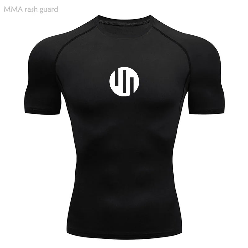 Camisa de Compressão Manga Longa Masculina para Corrida Treino Academia Esportes Roupa Íntima de Secagem Rápida Antissuor Protetor Solar Segunda Pele Masculina