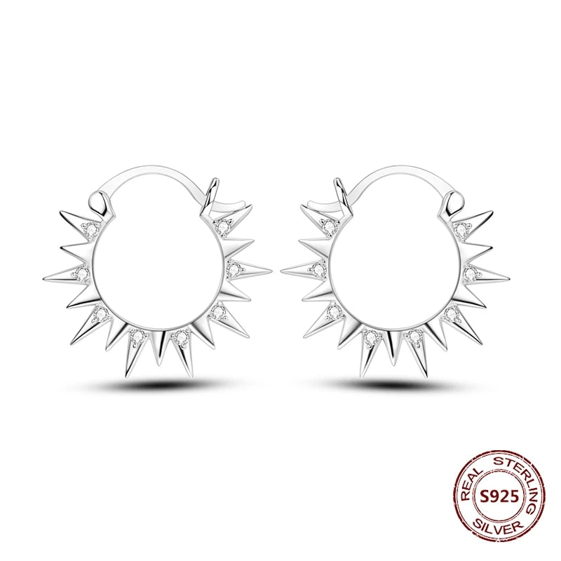 Star Moon Sun Hoop Earrings 925 Sterling Silver Original Star Shining Zircon Tassel Long Earrings For Women Luxury Jewelry Gift