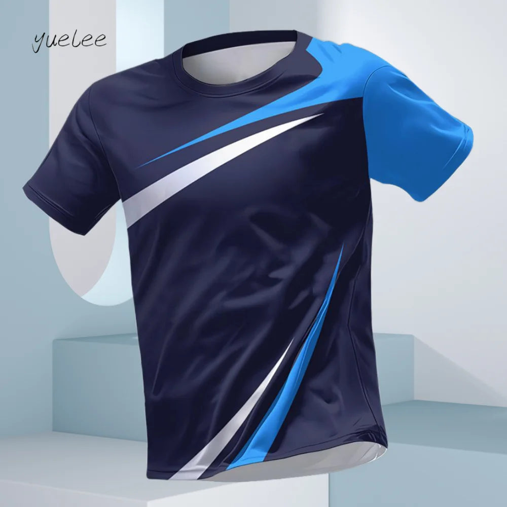 Camiseta Masculina de Verão Respirável para Corrida Fitness Esportiva Masculina Manga Curta Camiseta Casual Gola Redonda Oversized Camisa Top Masculino Diário