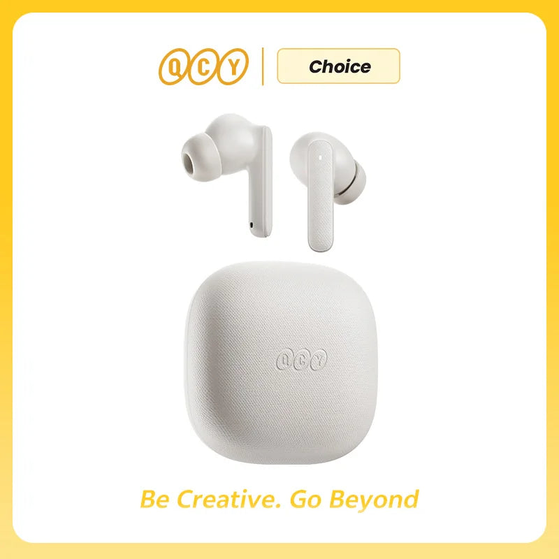 Fones de ouvido sem fio QCY Buds TWS Bluetooth 5.3 Driver Dinâmico de 10mm Cancelamento de Ruído do Vento AI Baixa Latência de 0,68S Fone de ouvido 35H