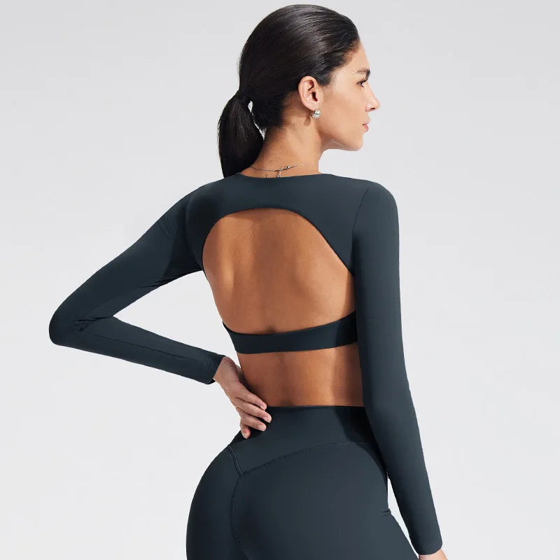Top Yoga Manga Longa com Bra Embutido — Suporte e Elegância