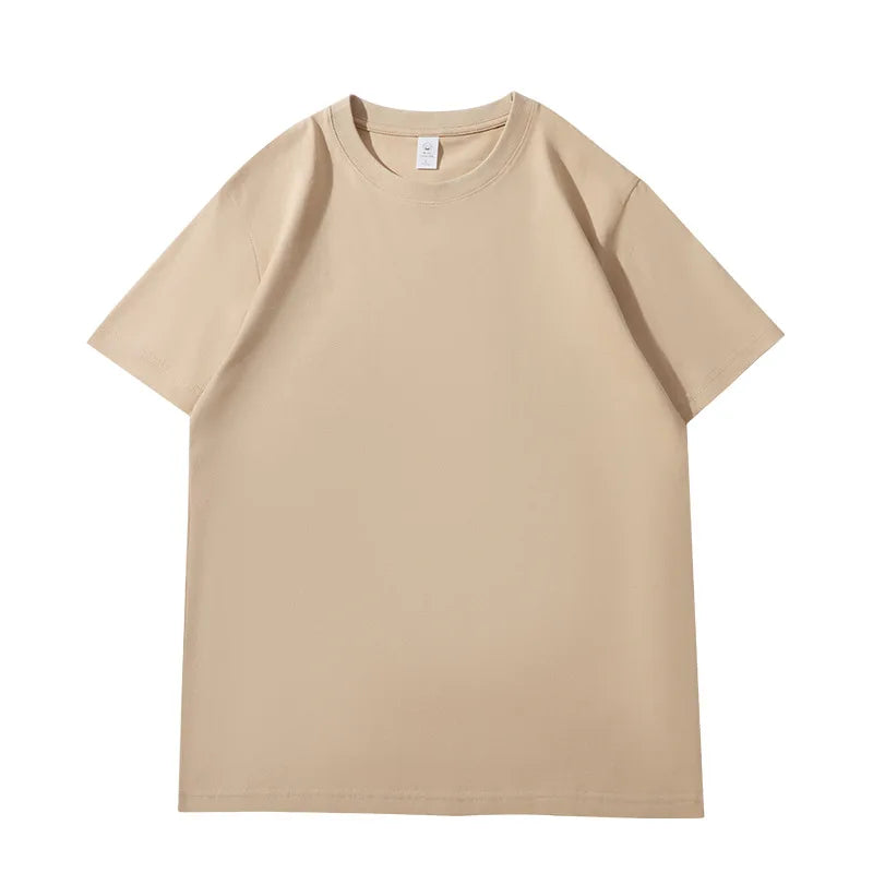 Camiseta de verão feminina algodão 2026 cor sólida solta camiseta casual coreana tops malha regata manga curta gola redonda feminina blusas