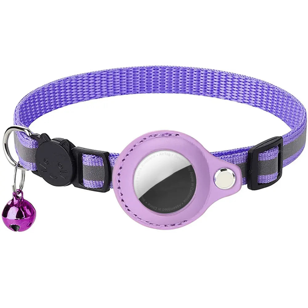 Para Apple AirTag Coleira para Gato Reflective Pet Collar Safety...