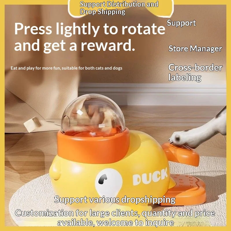 Pet Toys Automatic Feeder Cat Toy Freeze Dried Launcher Dog Chew Toy Duck Dispenser Interactive Pet Snack Dispenser for Cats