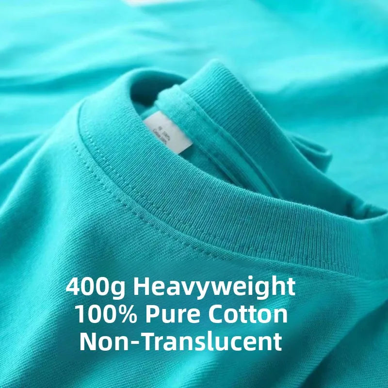 600g Heavyweight Pure Cotton Ort Sve T-irt Ex Summer Loose Casual Versatile  Color Base Irt Top