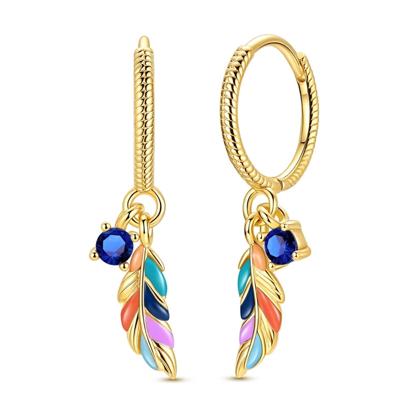 Orstarry 925 Sterling Silver Crystal Circular Eardrops Drop Earrings Women Earrings Charm Fashion Versatile Party Jewelry Gifts