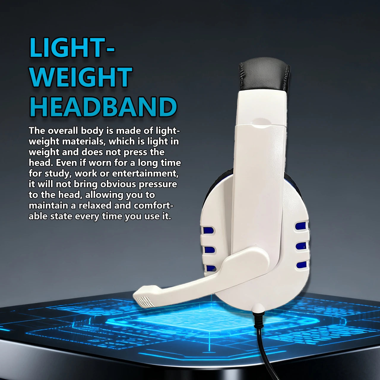 7260 Fone de Ouvido com Fio e Microfone, Ideal para Conferências de Trabalho, Documentação de Estudo, Jogos de Entretenimento, Compatível com: PS4/PS5/Xbox One