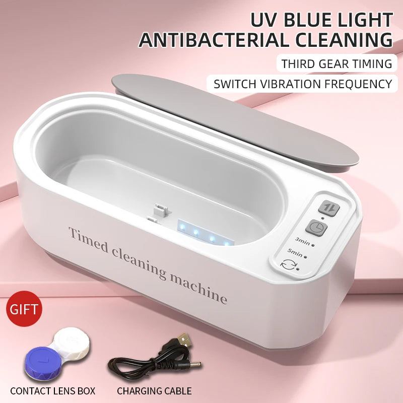 Máquina de Limpeza Ultrassônica para Óculos 250mAh, Escova de Dentes/Joias Ultrassônica Temporizada, Banho Limpador Ultrassônico de Alta Frequência 2026