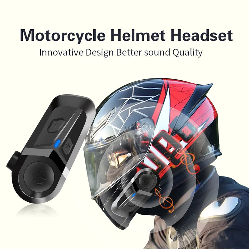 Bluetooth 5.3 Capacete Fone de Ouvido Sem Fio Chamada Mãos-Livres Kit Telefone Motocicleta À Prova D'água Fone de Ouvido Música Speaker Moto