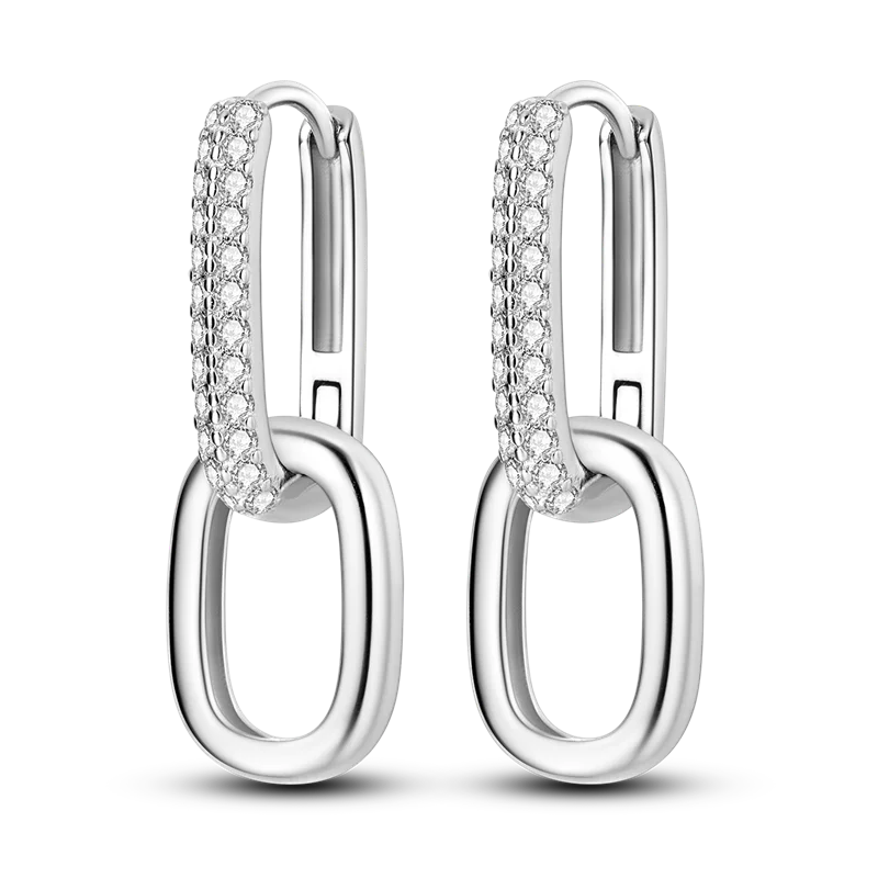 Orstarry 925 Sterling Silver Crystal Circular Eardrops Drop Earrings Women Earrings Charm Fashion Versatile Party Jewelry Gifts