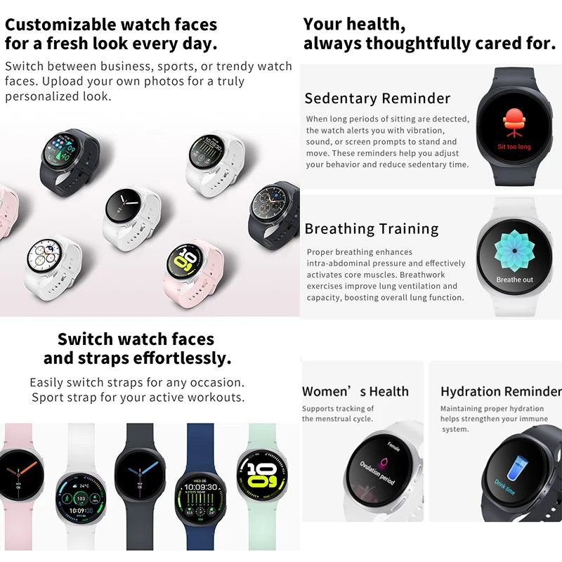 2025 Novos Relógios 8 Mini GPS Track Smart Watch para Homens Mulheres Saúde Esporte AMOLED Frequência Cardíaca Chamada Bluetooth Smartwatch À Prova D'água