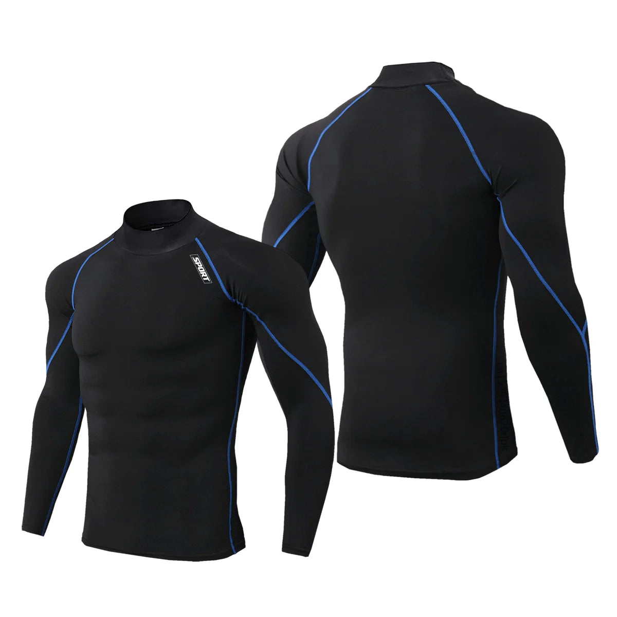 Camiseta Esportiva de Compressão Masculina Manga Longa Corrida Camisa Fitness Elástica Atlética Treino de Academia Esportiva Top